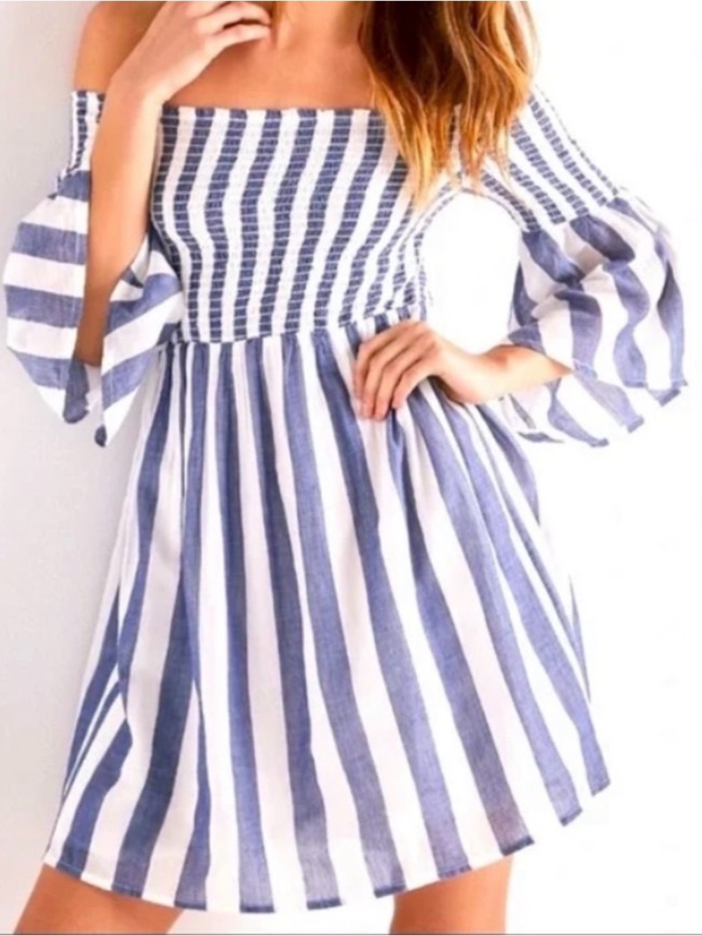 NWT Striped Smocked Lucky Brand Mini Dress - XL